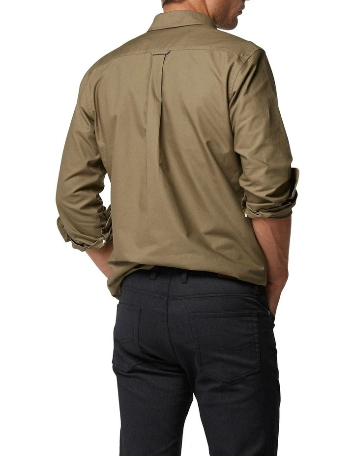 Rodd & Gunn Gunn Oxford Sports Fit Shirt Olive - Image 3