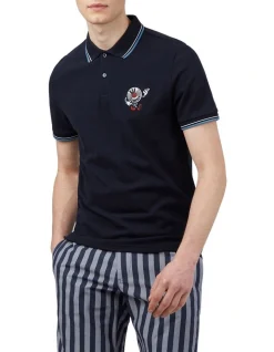Ben Sherman Strolling Record Polo In Dark Navy