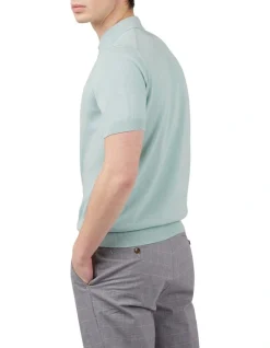 Alternative view of Ben Sherman Signature Knitted Polo In Eggshell Green