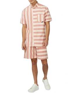 Ben Sherman Patchwork Candy Stripe Short Sleeve Shirt In Dark Pink 7 Ben Sherman Patchwork Candy Stripe Short Sleeve Shirt In Dark Pink -Nena & Pasadena Sales 928394110 4 720x928