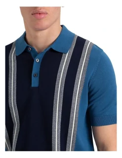 Ben Sherman Panelled Knit Polo In Royal Blue -Nena & Pasadena Sales 928394650 3 720x928