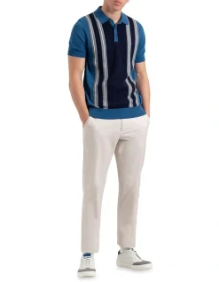 Ben Sherman Panelled Knit Polo In Royal Blue -Nena & Pasadena Sales 928394650 4 720x928