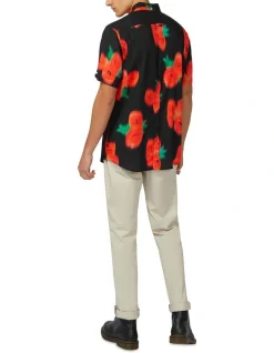 Ben Sherman Blurred Floral Short Sleeve Mod Shirt In Black -Nena & Pasadena Sales 928396180 5 720x928
