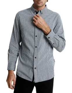 Mr Simple Oxford Linen Long Sleeve In Small Check
