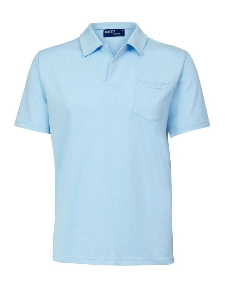 Bucks Casual Grant Polo In Sky - Image 4