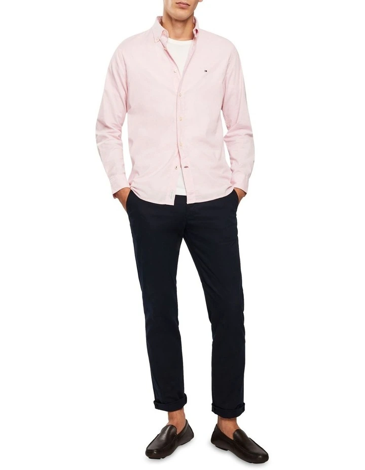 Tommy Hilfiger 1985 Flex Oxford Long Sleeve Shirt In Classic Pink 2 Tommy Hilfiger 1985 Flex Oxford Long Sleeve Shirt In Classic Pink - Image 2