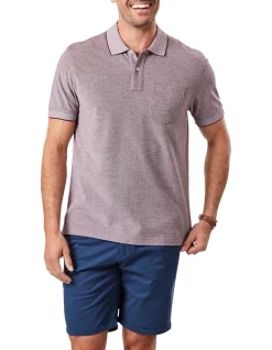 Gazman Oxford Pocket Polo In Burgundy
