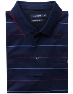 Gazman Mercerised Stripe Polo In Blue 7 Gazman Mercerised Stripe Polo In Blue -Nena & Pasadena Sales 930701080 4 720x928