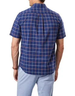 Alternative view of Gazman Casual Madras Check Short Sleeve Shirt In Navy