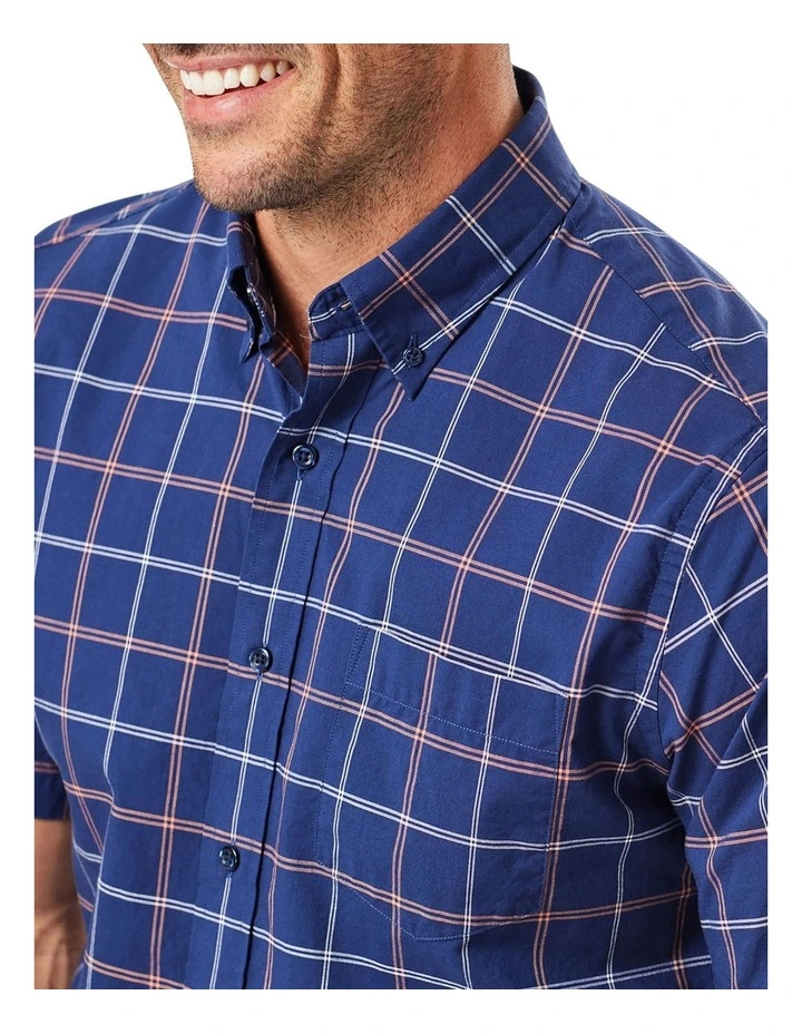 Gazman Casual Madras Check Short Sleeve Shirt In Navy 3 Gazman Casual Madras Check Short Sleeve Shirt In Navy - Image 3
