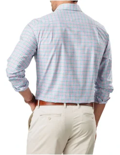 Alternative view of Gazman Easy Care Twill Multi Check Long Sleeve Shirt In Pink