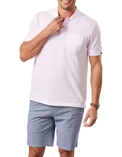 Gazman Oxford Pocket Polo In Pale Pink