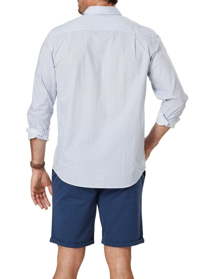 Gazman Casual Mini Floral Print Long Sleeve Shirt In Blue 2 Gazman Casual Mini Floral Print Long Sleeve Shirt In Blue - Image 2