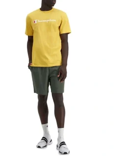 Champion C Logo Jersey Short In Serpentine Green