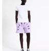 Champion Reverse Weave Arch Logo Shorts In Lavender