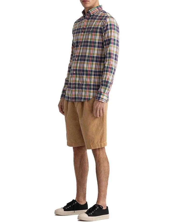 Gant Regular Colourful Check Long Sleeve Shirt In Eggshell - Image 4