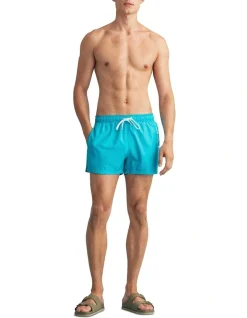 Gant Lightweight Logo Swim Short In Turquoise Lagoon