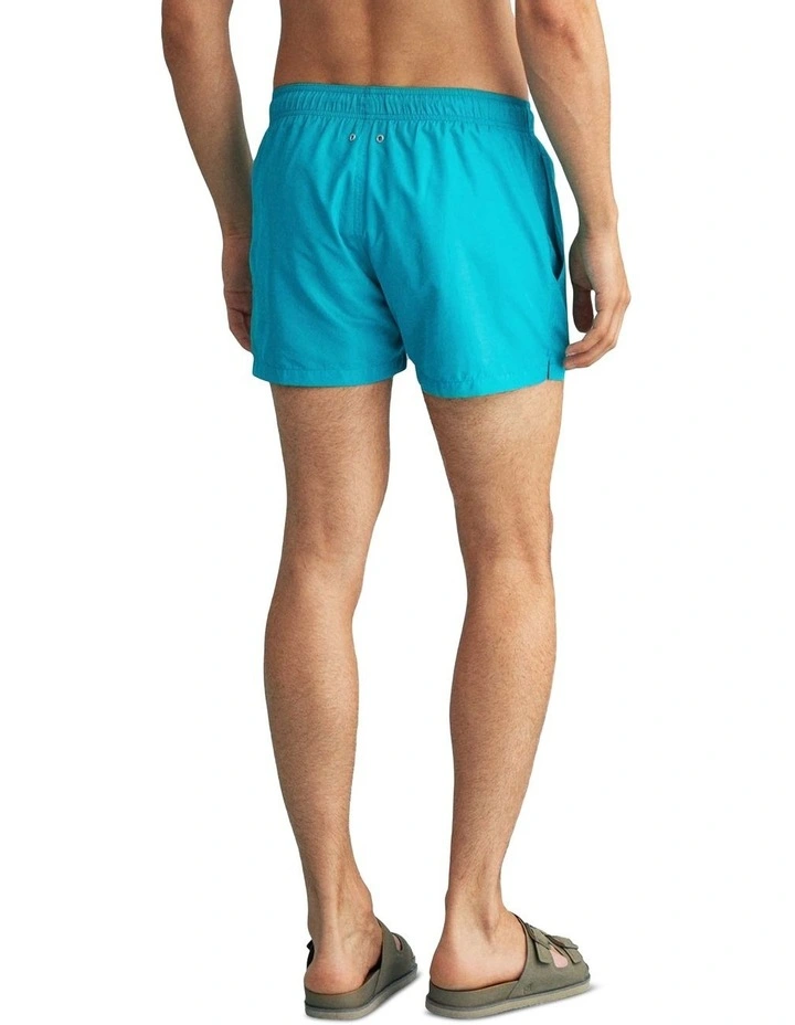 Gant Lightweight Logo Swim Short In Turquoise Lagoon - Image 3