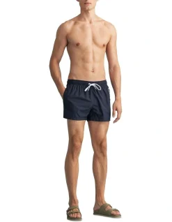 Gant Lightweight Logo Swim Short In Marine