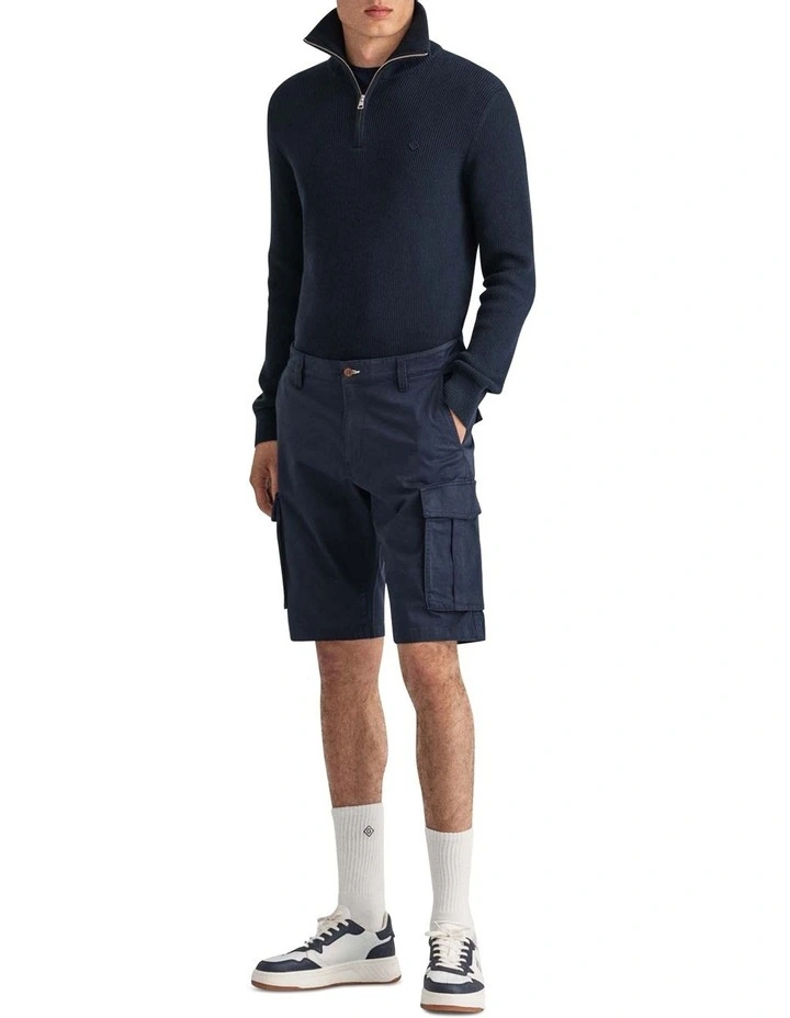 Gant Relaxed Twill Cargo Short In Marine - Image 4