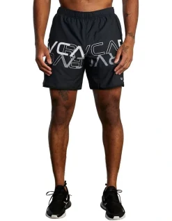 RVCA Yogger Elastic Waist Shorts In Black