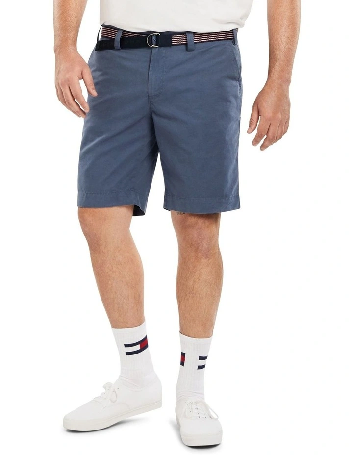 Tommy Hilfiger Brooklyn Chino Short With Belt In Faded Indigo 1 Tommy Hilfiger Brooklyn Chino Short With Belt In Faded Indigo