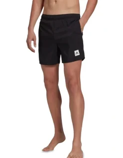 ADIDAS Short Length Solid Swim Shorts In Black