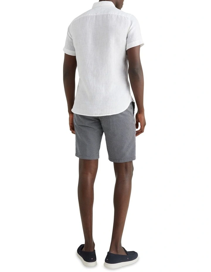 Tommy Hilfiger Pigment Dyed Short Sleeve Shirt In White 2 Tommy Hilfiger Pigment Dyed Short Sleeve Shirt In White - Image 2
