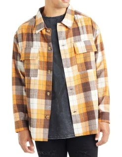 Nana Judy Lennox Over Shirt In Orange Plaid