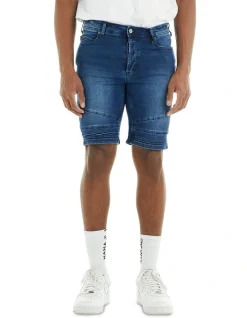 Nana Judy Maverick Denim Short In Brushed Dark Indigo