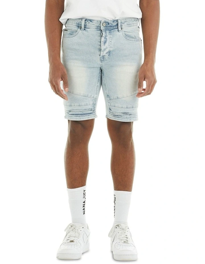 Nana Judy Maverick Denim Short In Washed Out Indigo
