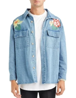 Nana Judy York Denim Over Shirt In Vintage Indigo