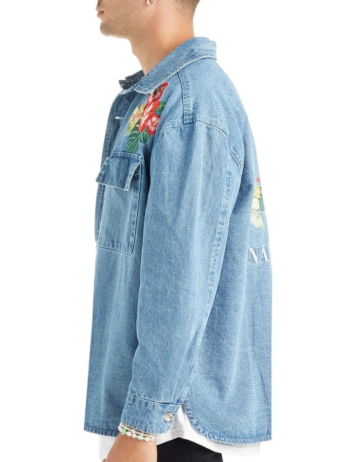 Nana Judy York Denim Over Shirt In Vintage Indigo - Image 2