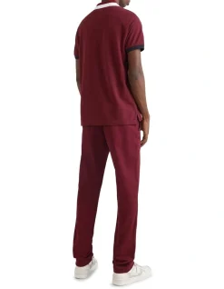 Alternative view of Tommy Hilfiger Collar Cuff Block Polo In Deep Rouge