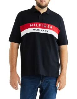 Tommy Hilfiger Chest Embroidered Logo Polo In Blue