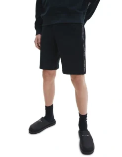 Calvin Klein Jeans Contrast Tape Shorts In Black