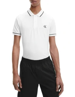 Calvin Klein Jeans Tipping Slim Polo In Bright White