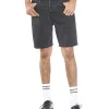 Thrills Chopped Hem Denim Short In Aged Black