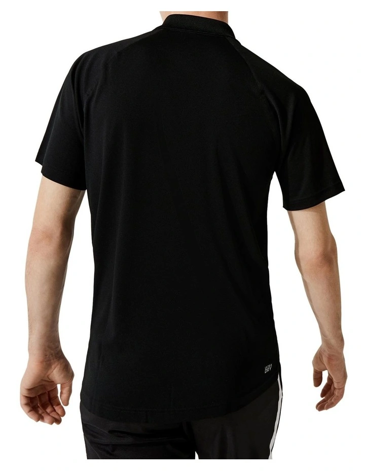 Lacoste Ultra Dry Solid Colour Polo In Black - Image 3