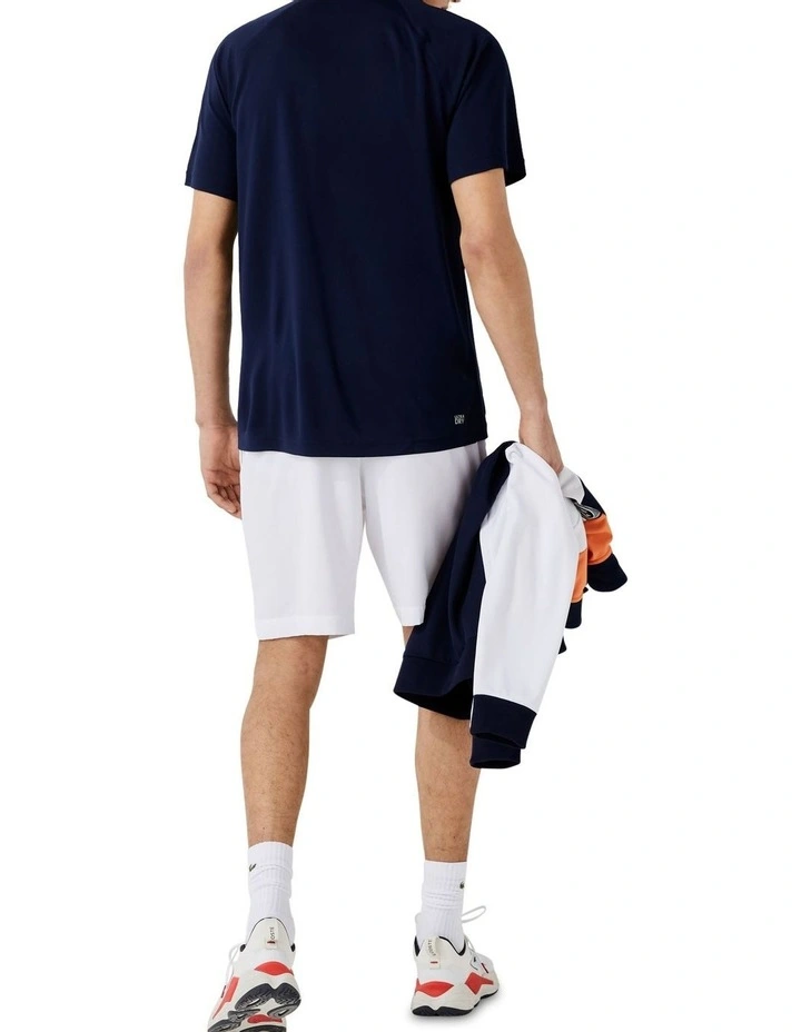 Lacoste Ultra Dry Solid Colour Polo In Navy Blue - Image 2