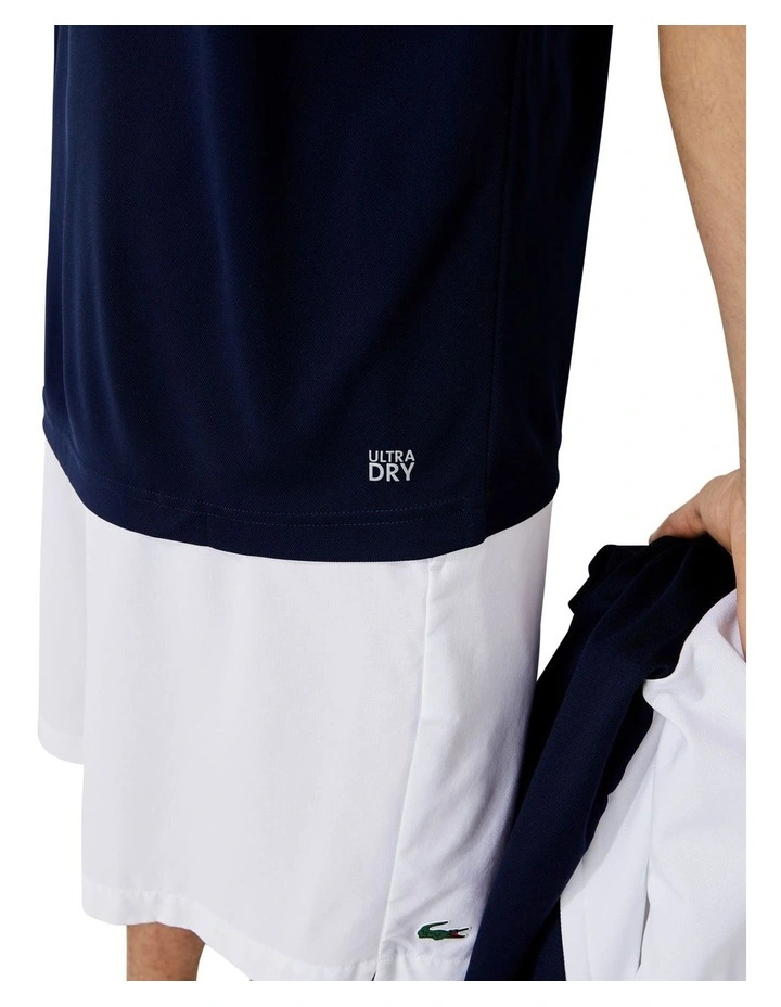 Lacoste Ultra Dry Solid Colour Polo In Navy Blue - Image 6