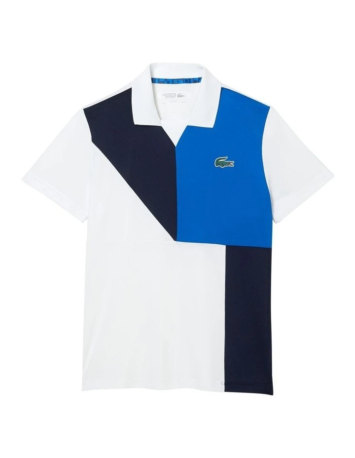 Lacoste Team Leader Ultra Dry Polo In White/Black