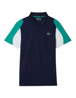 Lacoste Technical Poly Polo In Navy/Green