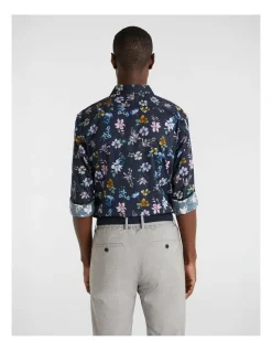 Alternative view of Yd. Moore Floral Slim Shirt In Navy