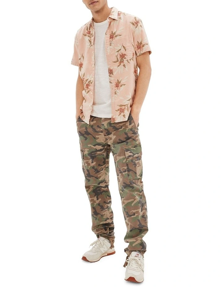 American Eagle Tropical Button-Up Resort Shirt In Pink 1 American Eagle Tropical Button-Up Resort Shirt In Pink