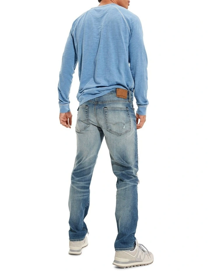American Eagle AE AirFlex Patched Athletic Fit Jean In Dark Wash 2 American Eagle AE AirFlex Patched Athletic Fit Jean In Dark Wash - Image 2