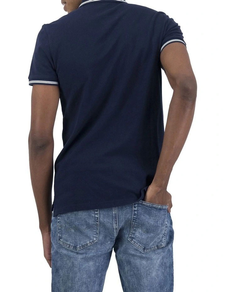 American Eagle AE Slim Fit Pique Polo Shirt In Navy 2 American Eagle AE Slim Fit Pique Polo Shirt In Navy - Image 2