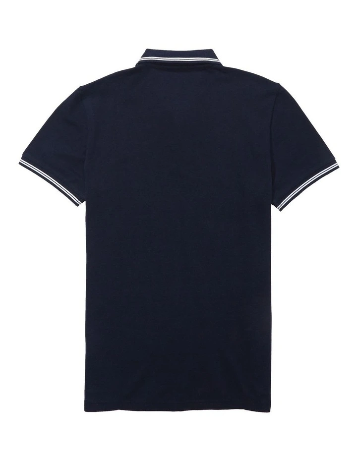 American Eagle AE Slim Fit Pique Polo Shirt In Navy 4 American Eagle AE Slim Fit Pique Polo Shirt In Navy - Image 4