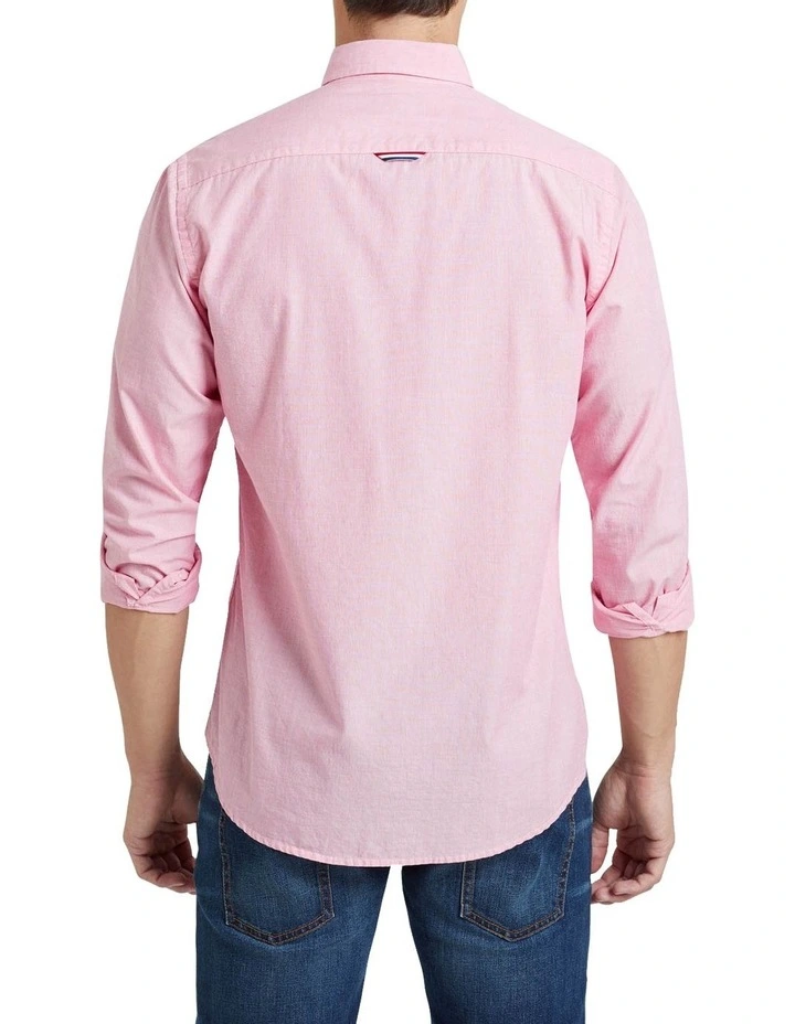 Oxford Portland Regular Fit Shirt In Pink - Image 3