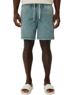 Alternative view of Industrie The Acid Wash Bahama Swim Short In Teal